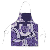 Utah State Polynesian Heritage Apron Floral Tribal Pattern Tropical Flowers LT05 Purple - Polynesian Pride