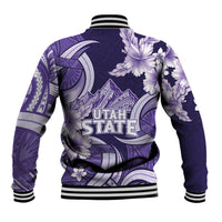 Utah State Polynesian Heritage Baseball Jacket Floral Tribal Pattern Tropical Flowers LT05 - Polynesian Pride