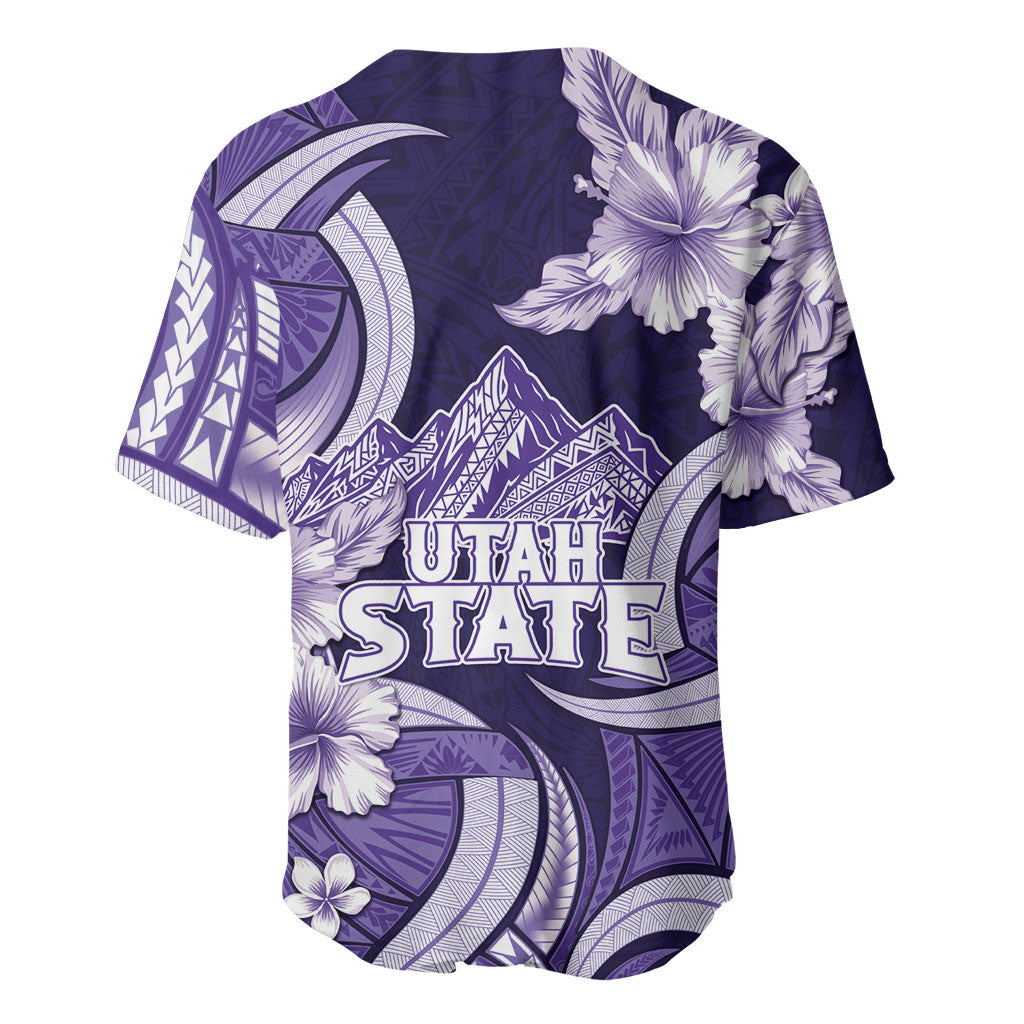 Utah State Polynesian Heritage Baseball Jersey Floral Tribal Pattern Tropical Flowers LT05 - Polynesian Pride