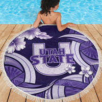 Utah State Polynesian Heritage Beach Blanket Floral Tribal Pattern Tropical Flowers LT05 - Polynesian Pride