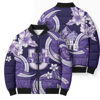 Utah State Polynesian Heritage Bomber Puffer Jacket Floral Tribal Pattern Tropical Flowers LT05 - Polynesian Pride