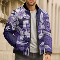 Utah State Polynesian Heritage Bomber Puffer Jacket Floral Tribal Pattern Tropical Flowers LT05 - Polynesian Pride