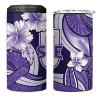 Utah State Polynesian Heritage 4 in 1 Can Cooler Tumbler Floral Tribal Pattern Tropical Flowers LT05 One Size: 16 oz Purple - Polynesian Pride