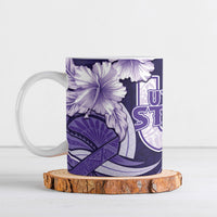 Utah State Polynesian Heritage Ceramic Mug Floral Tribal Pattern Tropical Flowers LT05 Purple - Polynesian Pride