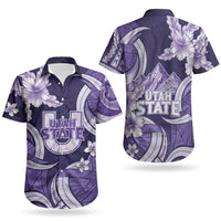 Utah State Polynesian Heritage Couples Matching Summer Maxi Dress and Hawaiian Shirt Floral Tribal Pattern Tropical Flowers LT05 - Polynesian Pride