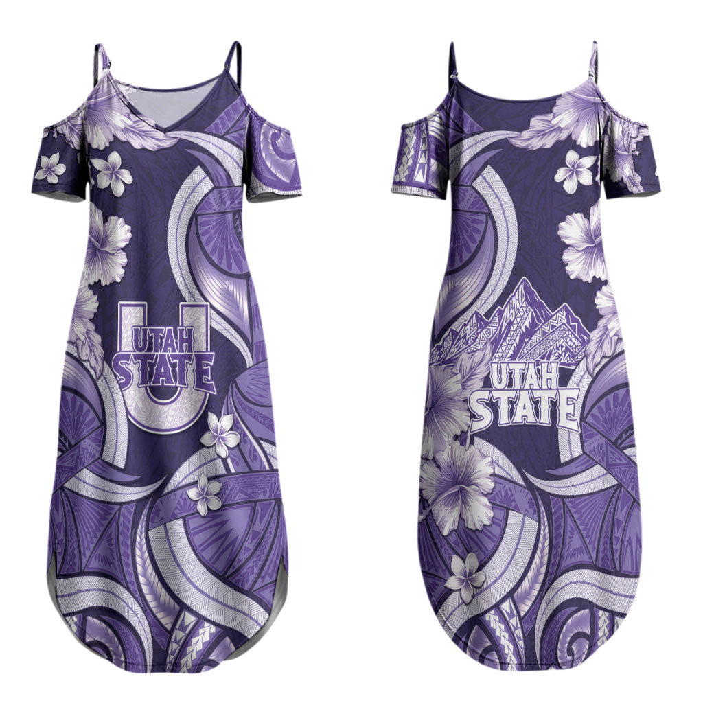 Utah State Polynesian Heritage Couples Matching Summer Maxi Dress and Hawaiian Shirt Floral Tribal Pattern Tropical Flowers LT05 - Polynesian Pride