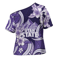 Utah State Polynesian Heritage Cross Shoulder Shirt Floral Tribal Pattern Tropical Flowers LT05 - Polynesian Pride