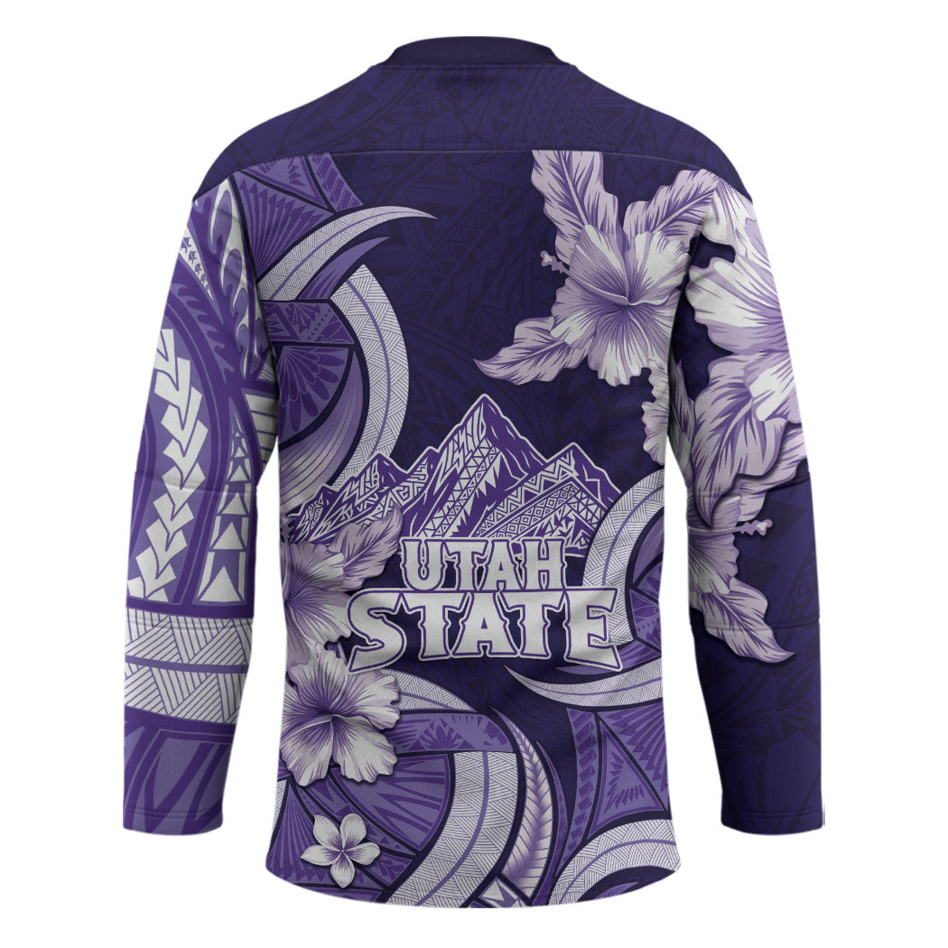 Utah State Polynesian Heritage Hockey Jersey Floral Tribal Pattern Tropical Flowers LT05 - Polynesian Pride
