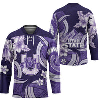 Utah State Polynesian Heritage Hockey Jersey Floral Tribal Pattern Tropical Flowers LT05 - Polynesian Pride