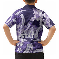 Utah State Polynesian Heritage Kid Hawaiian Shirt Floral Tribal Pattern Tropical Flowers LT05 - Polynesian Pride