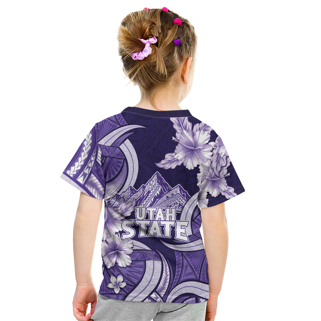 Utah State Polynesian Heritage Kid T Shirt Floral Tribal Pattern Tropical Flowers LT05 - Polynesian Pride
