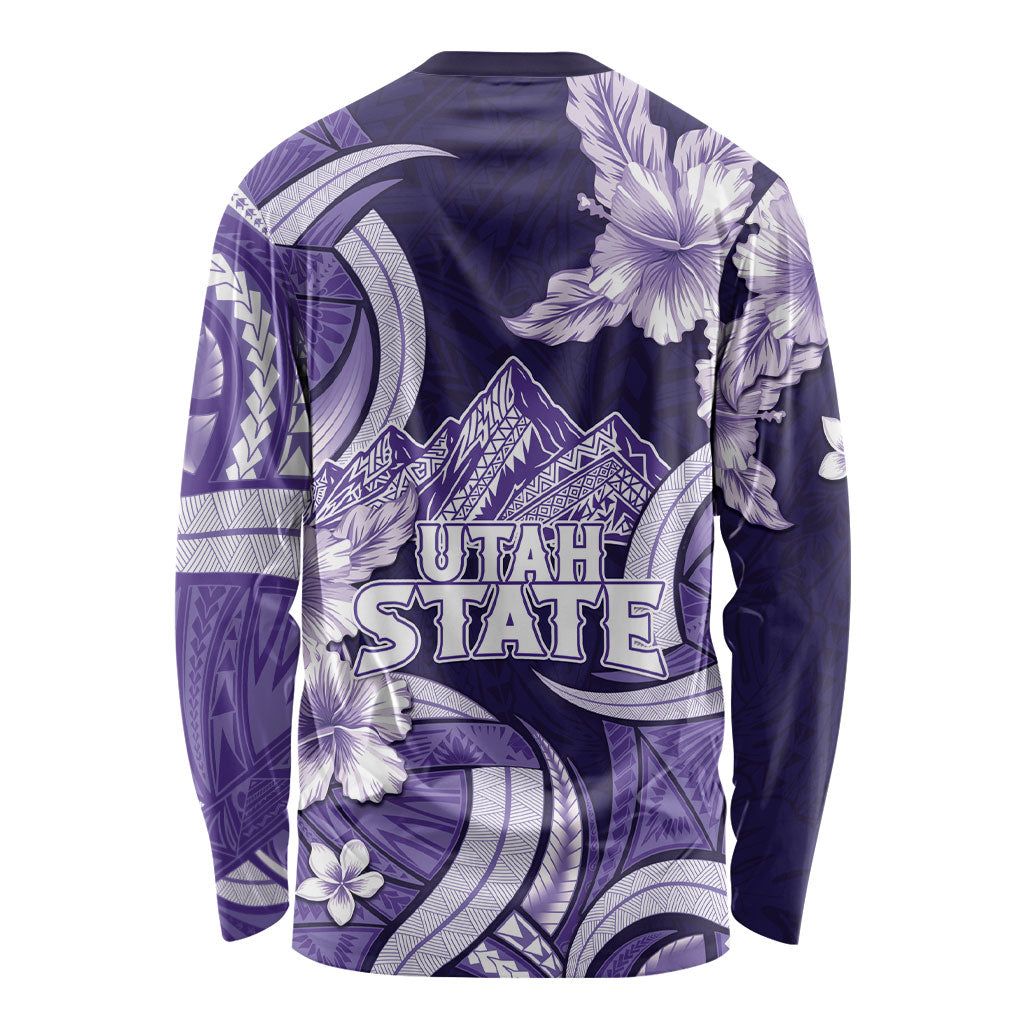 Utah State Polynesian Heritage Long Sleeve Shirt Floral Tribal Pattern Tropical Flowers LT05 - Polynesian Pride