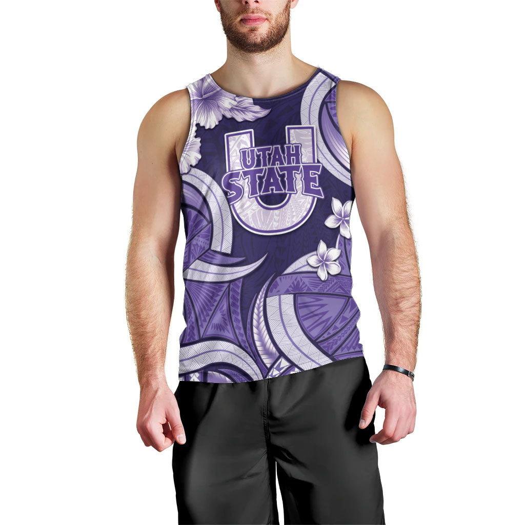 Utah State Polynesian Heritage Men Tank Top Floral Tribal Pattern Tropical Flowers LT05 - Polynesian Pride