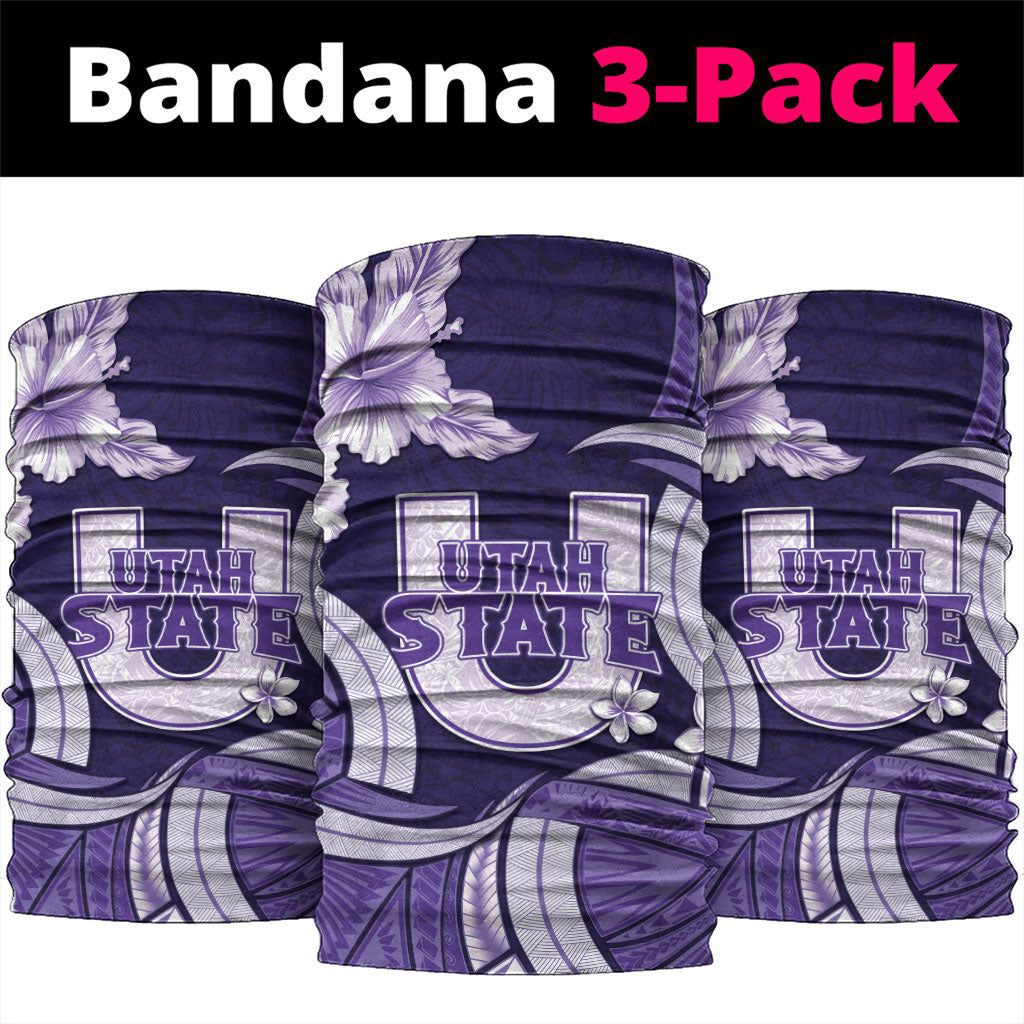Utah State Polynesian Heritage Neck Gaiter Floral Tribal Pattern Tropical Flowers LT05 package One Size: 25*50cm Purple - Polynesian Pride