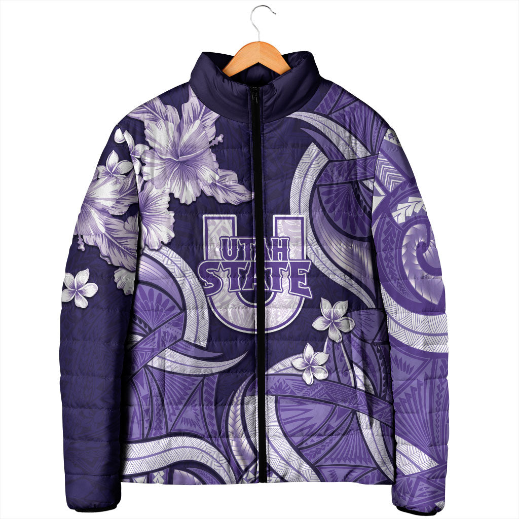 Utah State Polynesian Heritage Padded Jacket Floral Tribal Pattern Tropical Flowers LT05 - Polynesian Pride