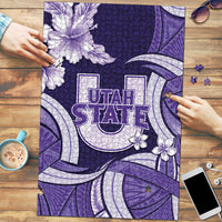 Utah State Polynesian Heritage Puzzle Floral Tribal Pattern Tropical Flowers LT05 Purple - Polynesian Pride
