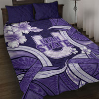 Utah State Polynesian Heritage Quilt Bed Set Floral Tribal Pattern Tropical Flowers LT05 Purple - Polynesian Pride