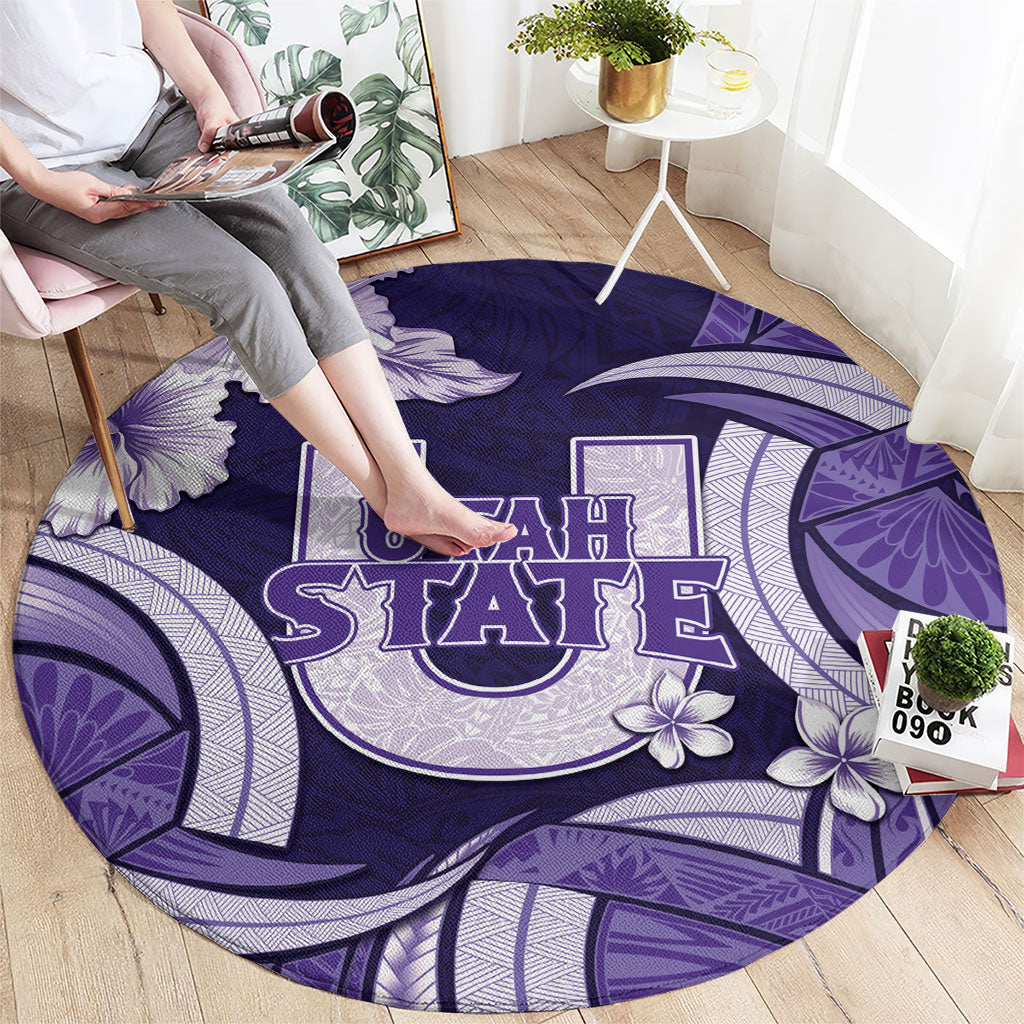 Utah State Polynesian Heritage Round Carpet Floral Tribal Pattern Tropical Flowers LT05 - Polynesian Pride