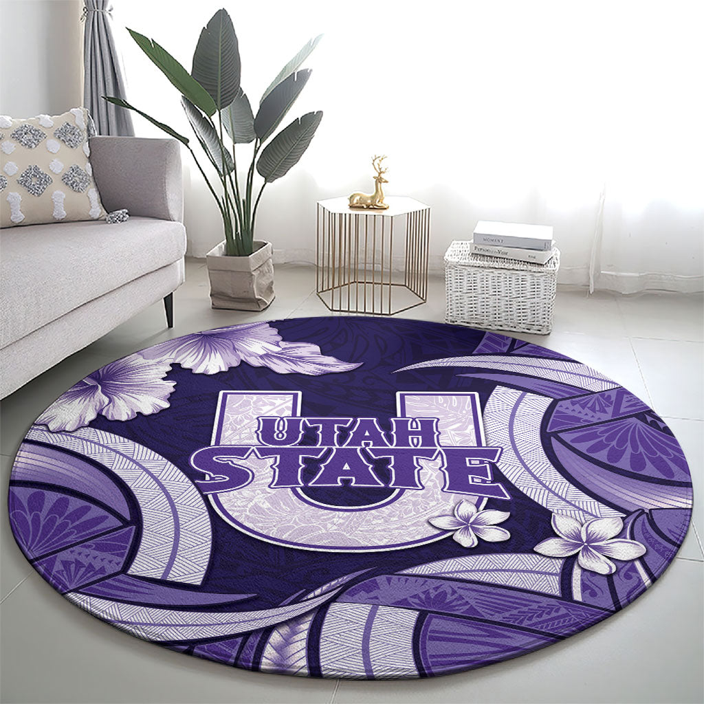 Utah State Polynesian Heritage Round Carpet Floral Tribal Pattern Tropical Flowers LT05 - Polynesian Pride