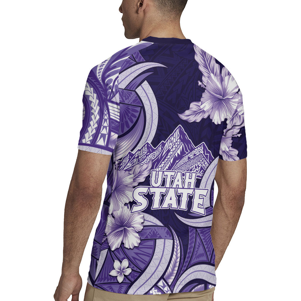 Utah State Polynesian Heritage Rugby Jersey Floral Tribal Pattern Tropical Flowers LT05 - Polynesian Pride