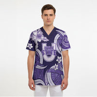Utah State Polynesian Heritage Scrub Top Floral Tribal Pattern Tropical Flowers LT05 - Polynesian Pride