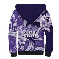 Utah State Polynesian Heritage Sherpa Hoodie Floral Tribal Pattern Tropical Flowers LT05 - Polynesian Pride