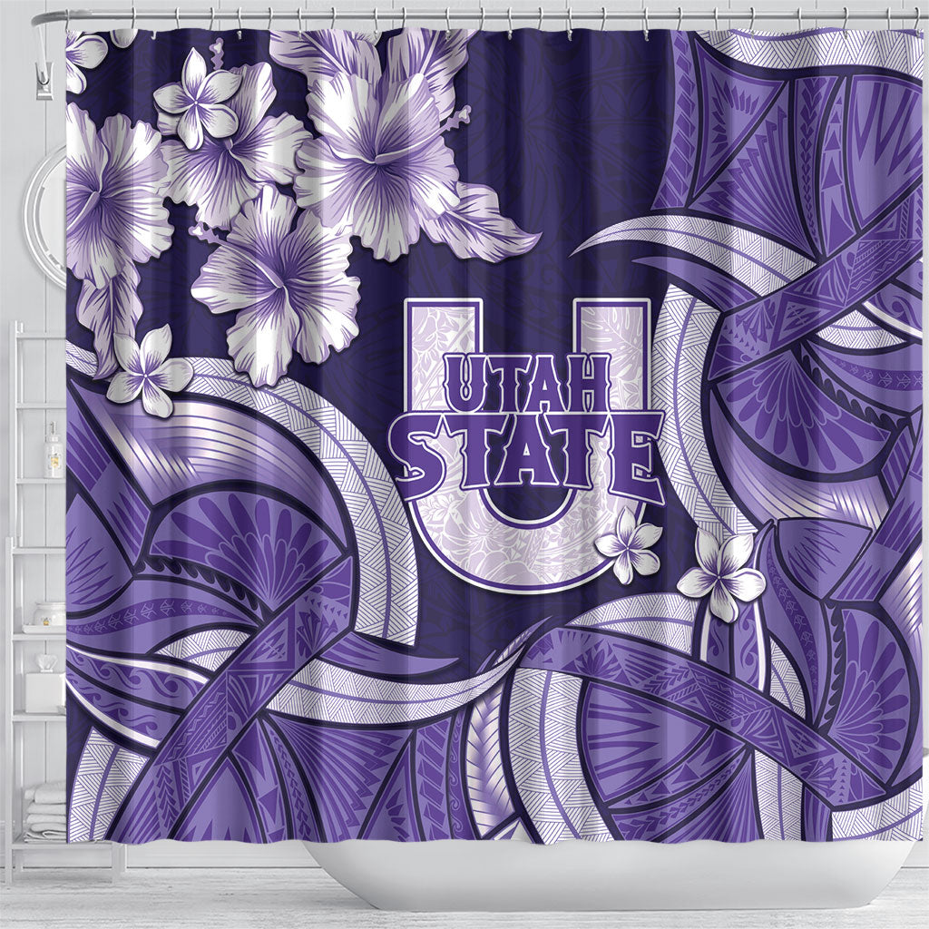 Utah State Polynesian Heritage Shower Curtain Floral Tribal Pattern Tropical Flowers LT05 - Polynesian Pride