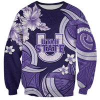 Utah State Polynesian Heritage Sweatshirt Floral Tribal Pattern Tropical Flowers LT05 Unisex Purple - Polynesian Pride