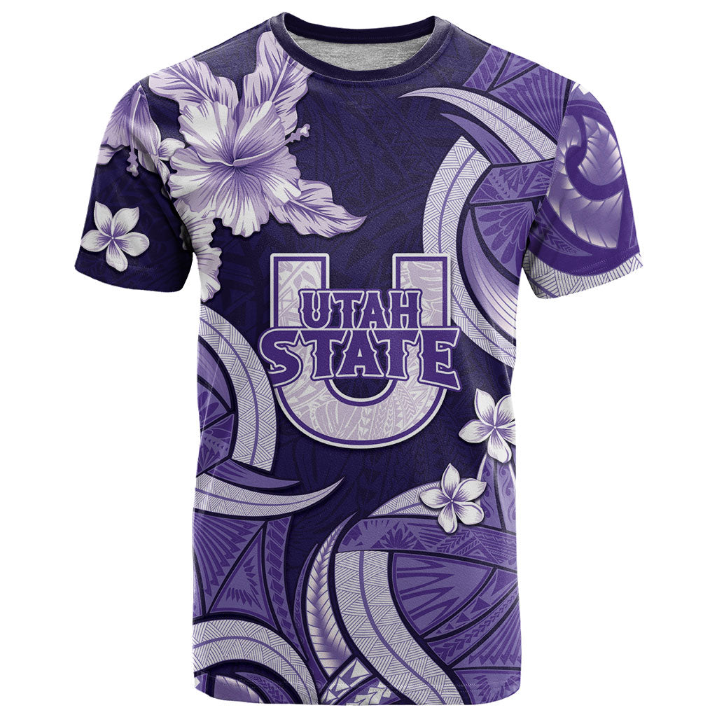 Utah State Polynesian Heritage T Shirt Floral Tribal Pattern Tropical Flowers