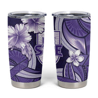 Utah State Polynesian Heritage Tumbler Cup Floral Tribal Pattern Tropical Flowers LT05 Purple - Polynesian Pride