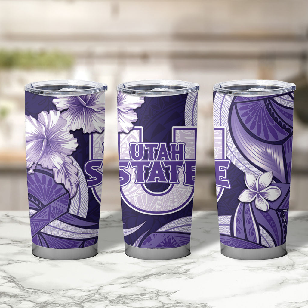 Utah State Polynesian Heritage Tumbler Cup Floral Tribal Pattern Tropical Flowers LT05 - Polynesian Pride