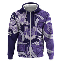 Utah State Polynesian Heritage Zip Hoodie Floral Tribal Pattern Tropical Flowers LT05 Zip Hoodie Purple - Polynesian Pride