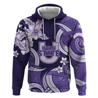 Utah State Polynesian Heritage Zip Hoodie Floral Tribal Pattern Tropical Flowers LT05 Pullover Hoodie Purple - Polynesian Pride