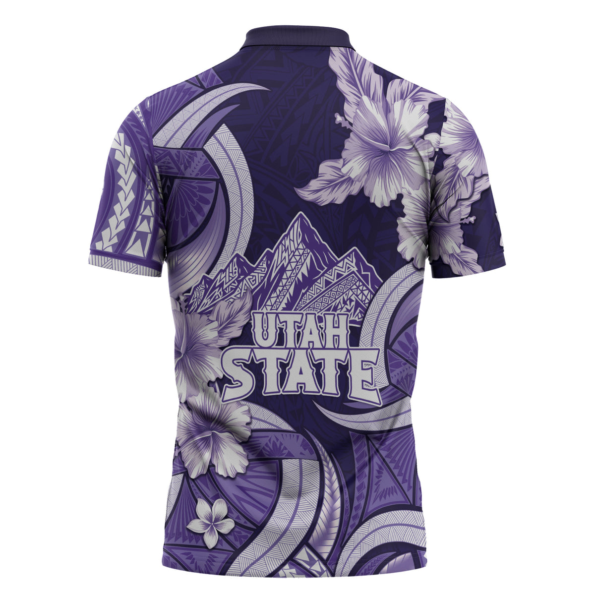 Utah State Polynesian Heritage Zipper Polo Shirt Floral Tribal Pattern Tropical Flowers LT05 - Polynesian Pride