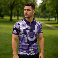 Utah State Polynesian Heritage Zipper Polo Shirt Floral Tribal Pattern Tropical Flowers LT05 - Polynesian Pride