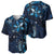 Hawaii Makahiki Season Baseball Jersey Floral Tribal Tattoo Blue Galaxy