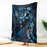 Hawaii Makahiki Season Blanket Floral Tribal Tattoo Blue Galaxy LT05 - Polynesian Pride
