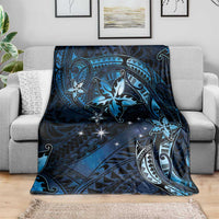 Hawaii Makahiki Season Blanket Floral Tribal Tattoo Blue Galaxy LT05 - Polynesian Pride