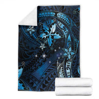 Hawaii Makahiki Season Blanket Floral Tribal Tattoo Blue Galaxy LT05 - Polynesian Pride