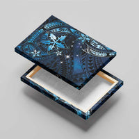 Hawaii Makahiki Season Canvas Wall Art Floral Tribal Tattoo Blue Galaxy LT05 - Polynesian Pride
