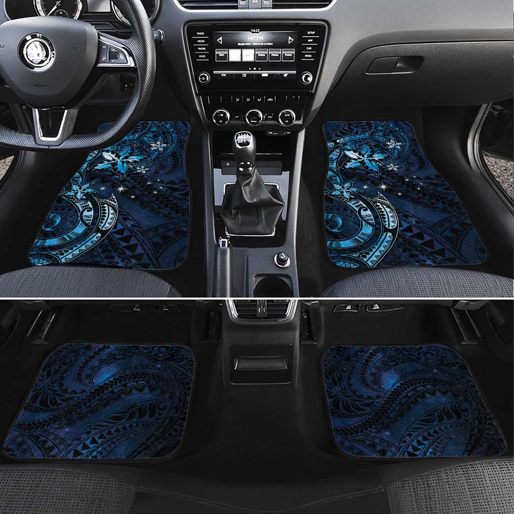 Hawaii Makahiki Season Car Mats Floral Tribal Tattoo Blue Galaxy