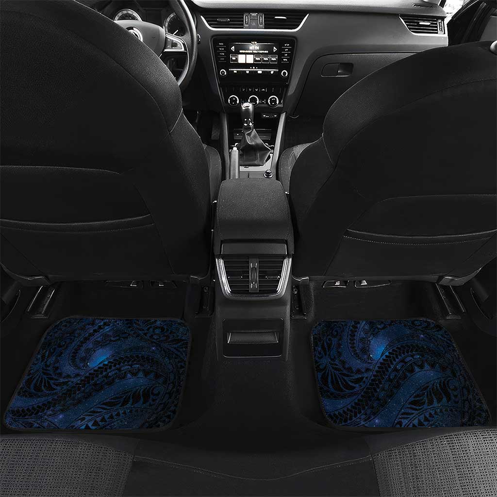 Hawaii Makahiki Season Car Mats Floral Tribal Tattoo Blue Galaxy