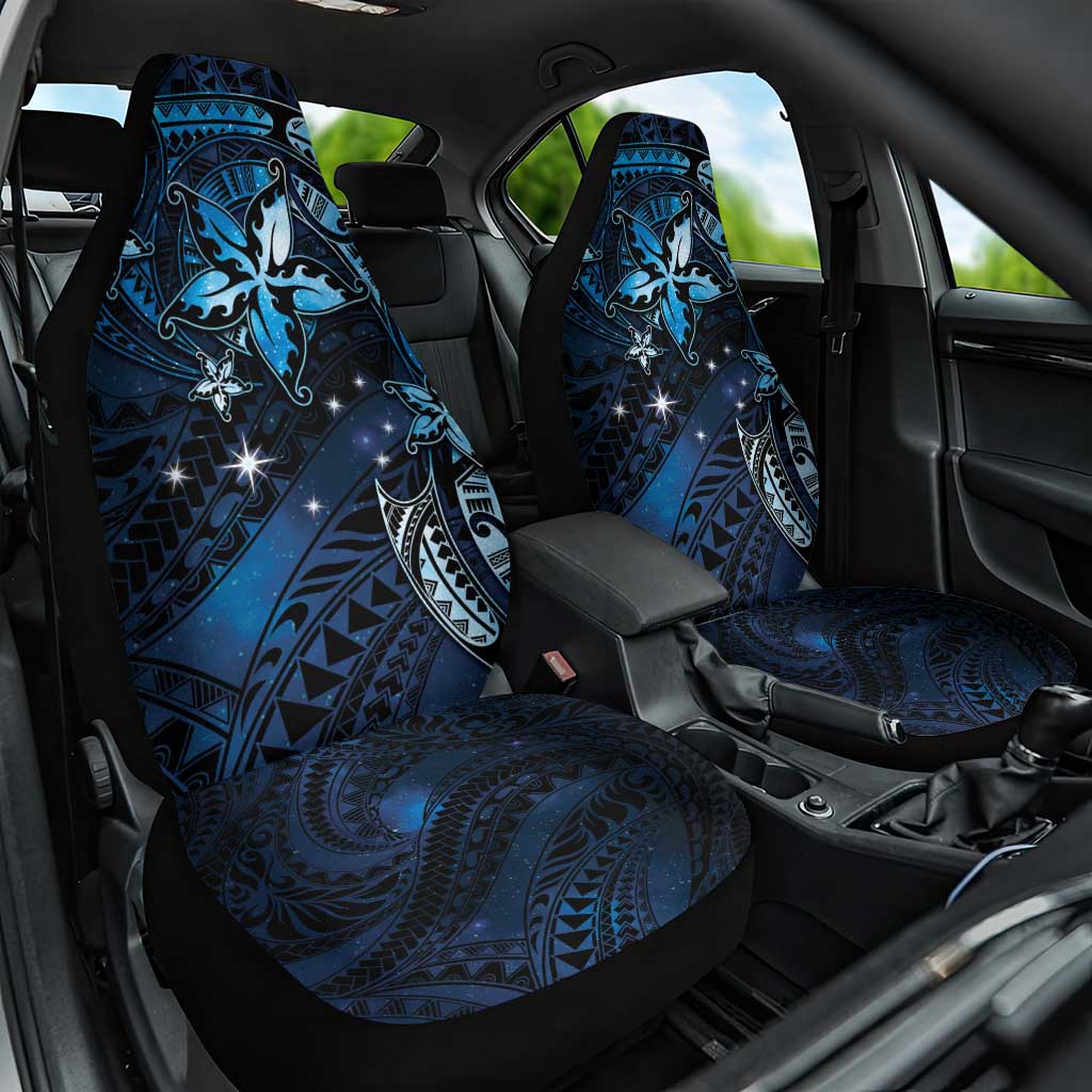 Hawaii Makahiki Season Car Seat Cover Floral Tribal Tattoo Blue Galaxy