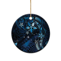 Hawaii Makahiki Season Ceramic Ornament Floral Tribal Tattoo Blue Galaxy LT05 - Polynesian Pride