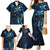 Hawaii Makahiki Season Family Matching Mermaid Dress and Hawaiian Shirt Floral Tribal Tattoo Blue Galaxy