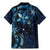 Hawaii Makahiki Season Family Matching Mermaid Dress and Hawaiian Shirt Floral Tribal Tattoo Blue Galaxy