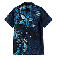 Hawaii Makahiki Season Family Matching Tank Maxi Dress and Hawaiian Shirt Floral Tribal Tattoo Blue Galaxy