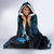 Hawaii Makahiki Season Hooded Blanket Floral Tribal Tattoo Blue Galaxy