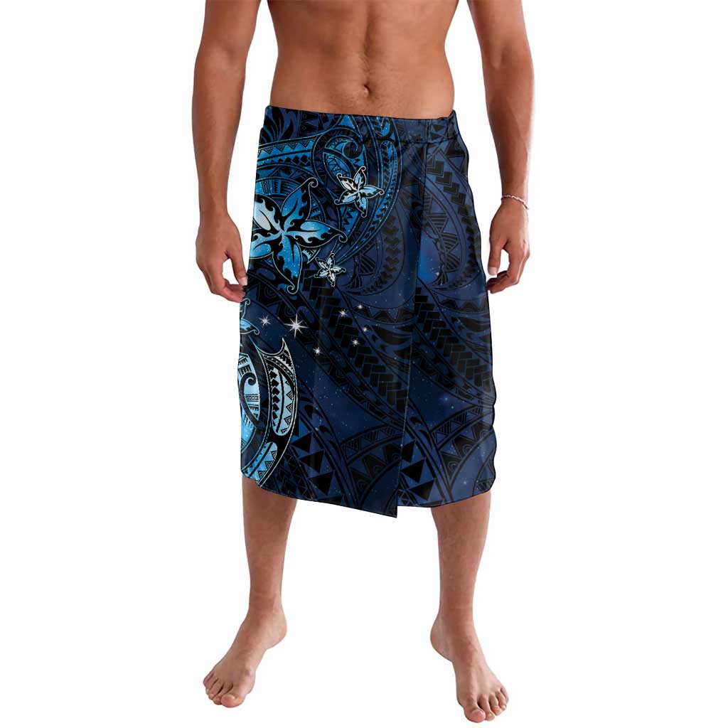 Hawaii Makahiki Season Lavalava Floral Tribal Tattoo Blue Galaxy LT05 Blue - Polynesian Pride