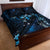 Hawaii Makahiki Season Quilt Bed Set Floral Tribal Tattoo Blue Galaxy